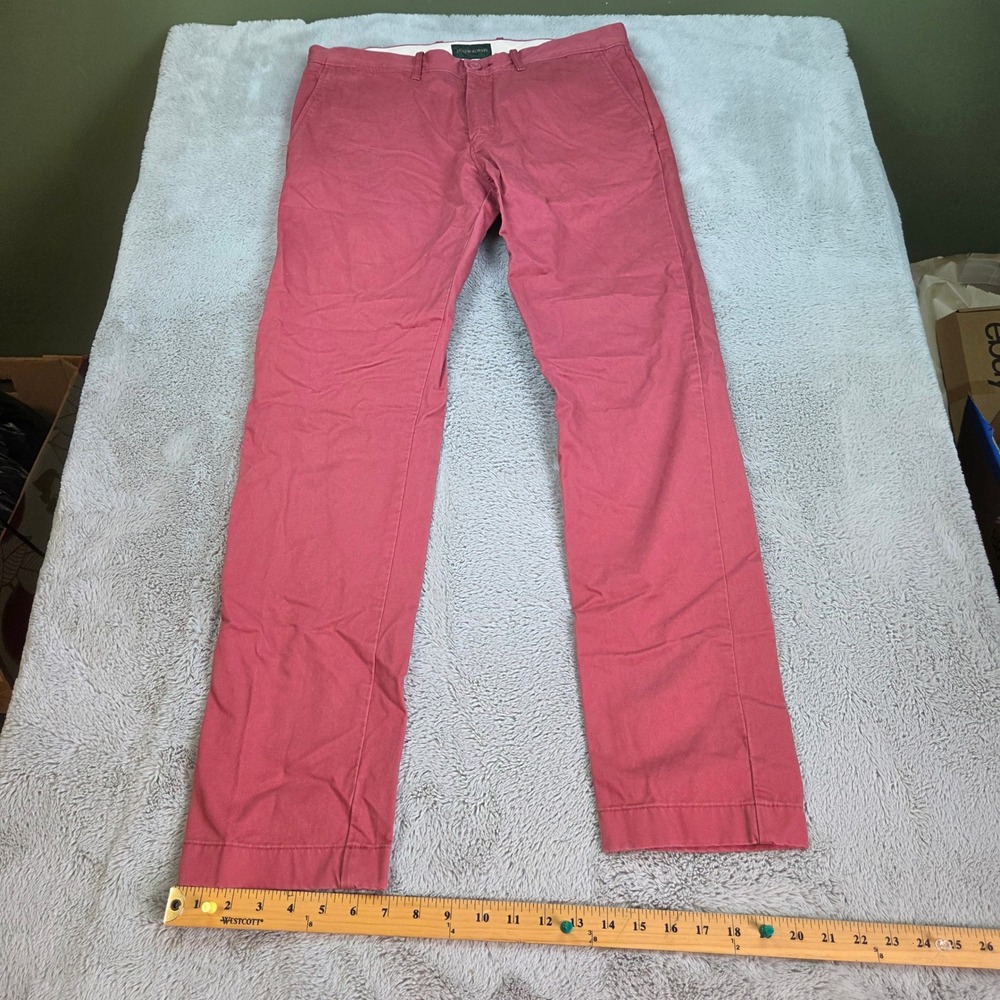 VTG J.Crew 484 Slim Oarsman Chino Pants Mens W32 L32 Flat Front Pink Salmon
